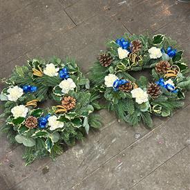 Fresh cemetery wreaths 